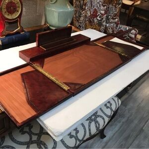 Elegant Tooled Italian Leather Desk Organizer